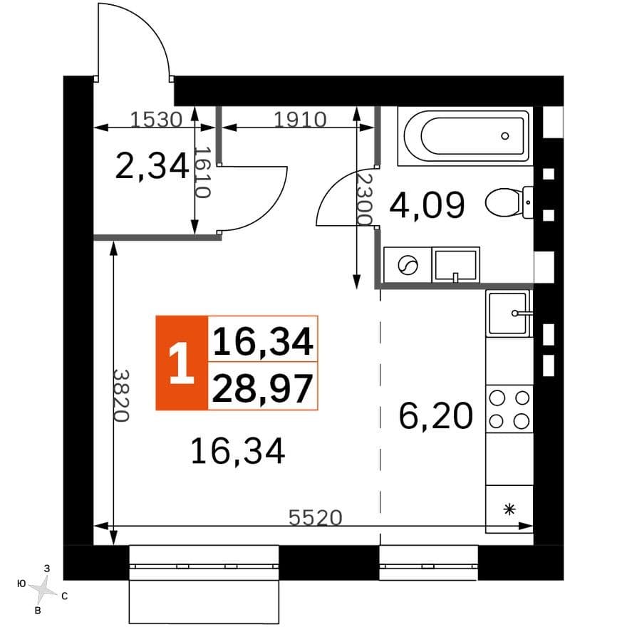 Студия-квартира, Жаворонки Клаб
