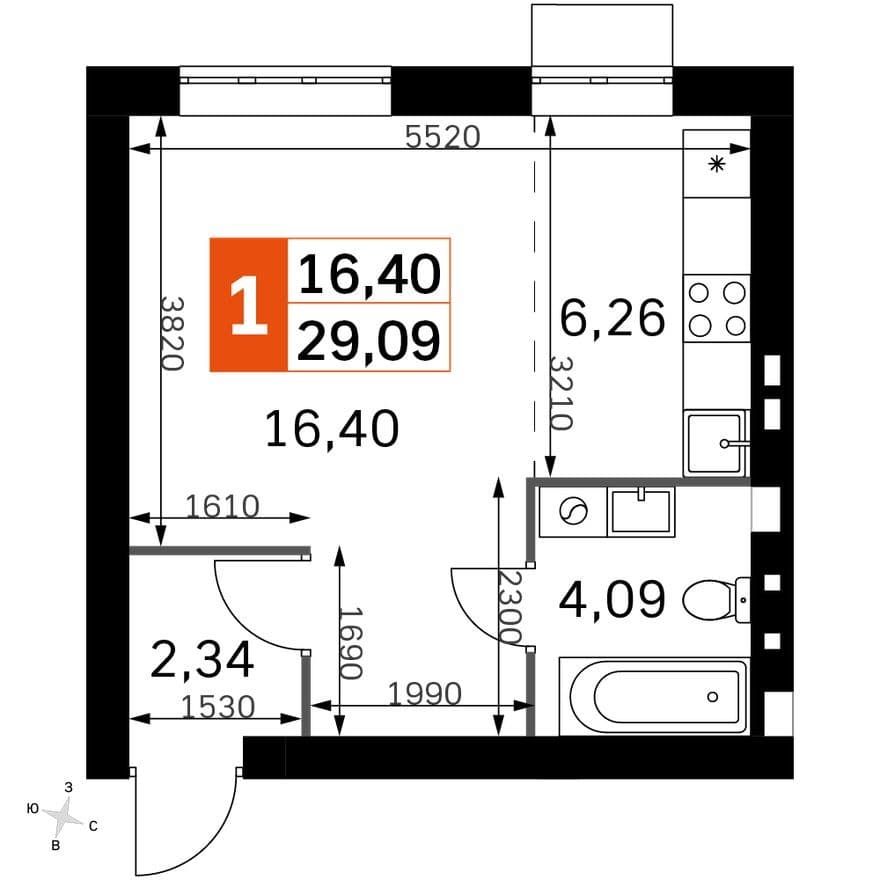 Студия-квартира, Жаворонки Клаб