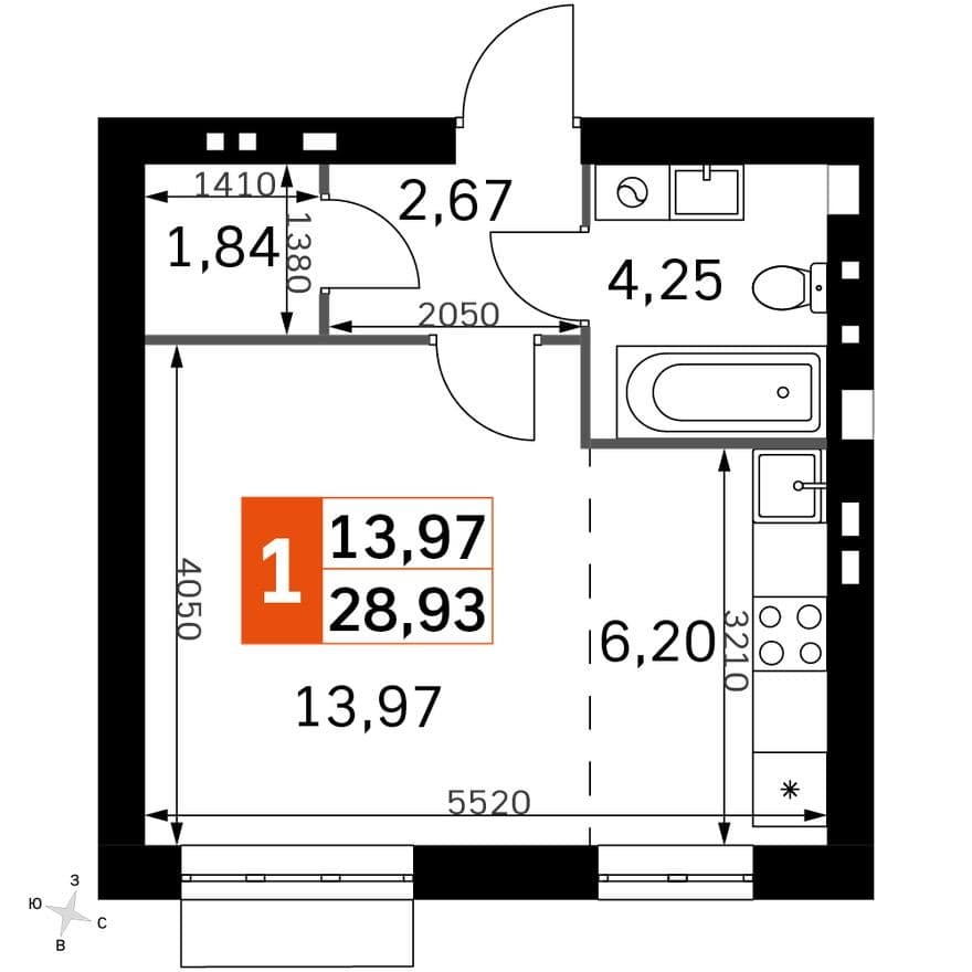 Студия-квартира, Жаворонки Клаб