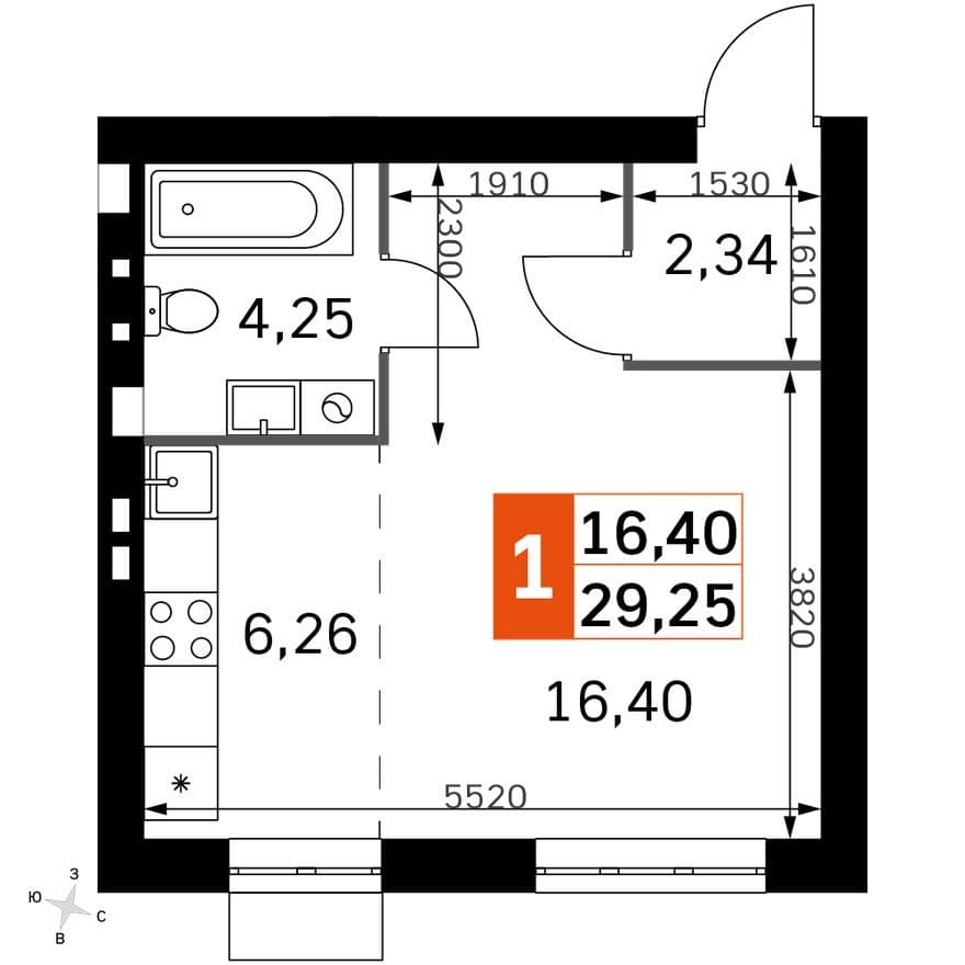 Студия-квартира, Жаворонки Клаб