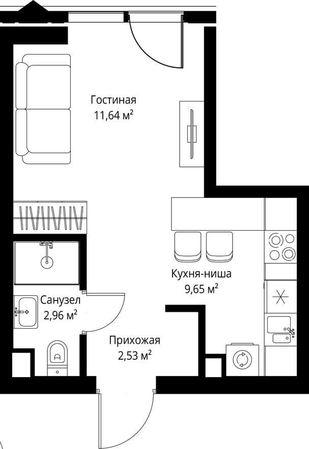 Студия-квартира, JOIS