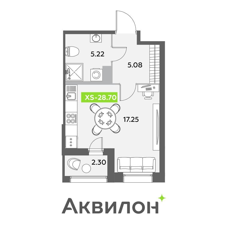Студия-квартира, Аквилон Leaves