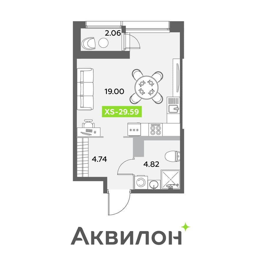 Студия-квартира, Аквилон Leaves