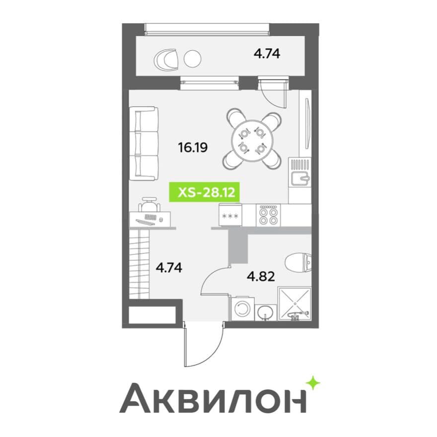 Студия-квартира, Аквилон Leaves