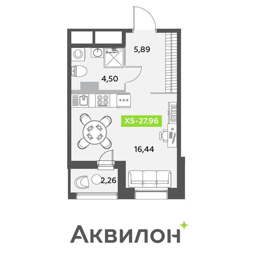 Студия-квартира, Аквилон Leaves