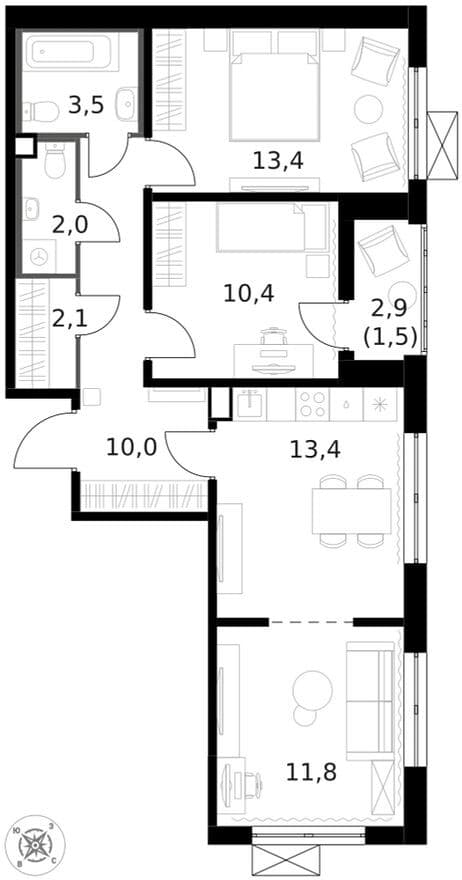 3е квартира, 1-й Ленинградский