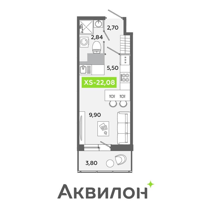 Студия-квартира, Аквилон Янино