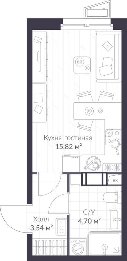 Студия-квартира, VEREN NORT Сертолово