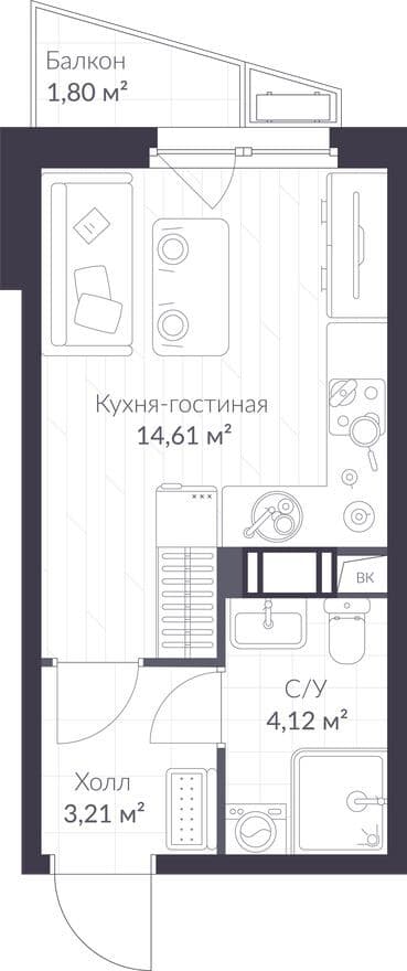 Студия-квартира, VEREN NORT Сертолово