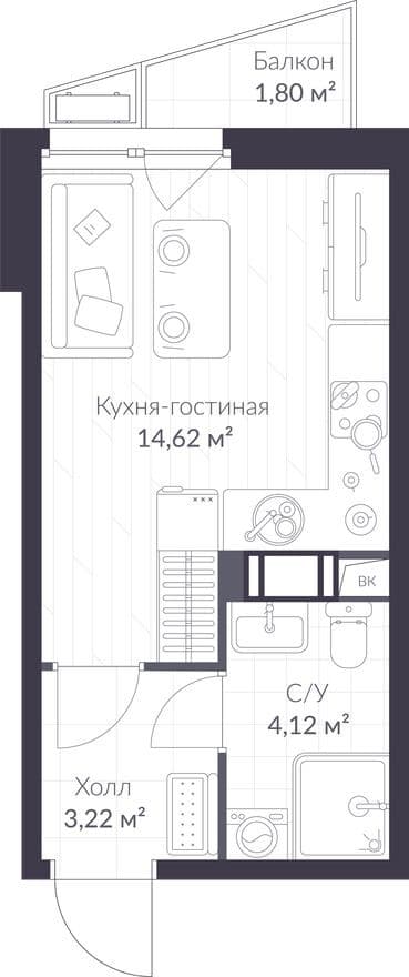 Студия-квартира, VEREN NORT Сертолово