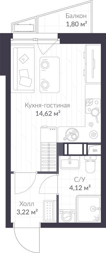 Студия-квартира, VEREN NORT Сертолово