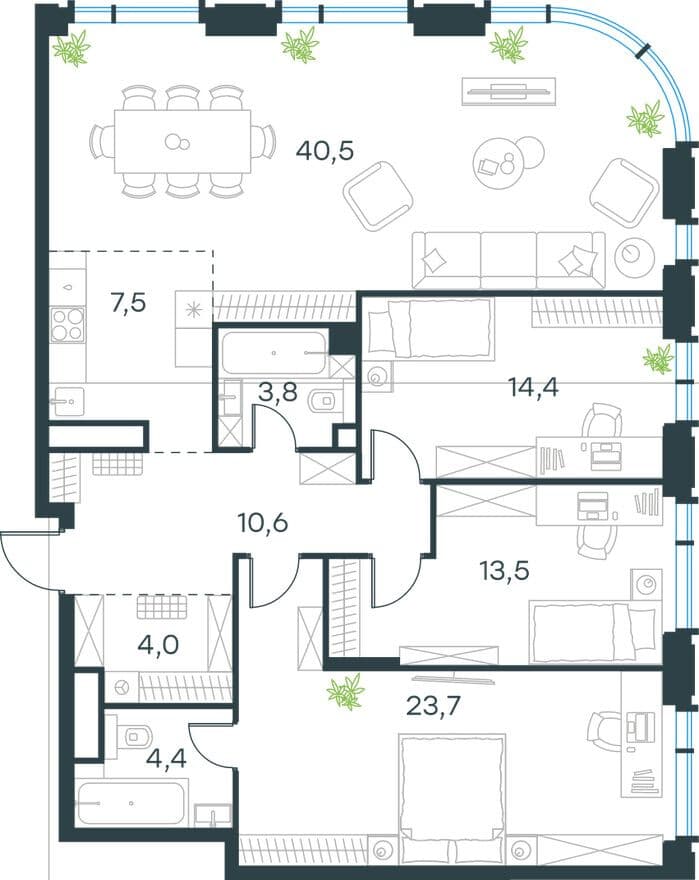 4к. квартира, Level Академическая