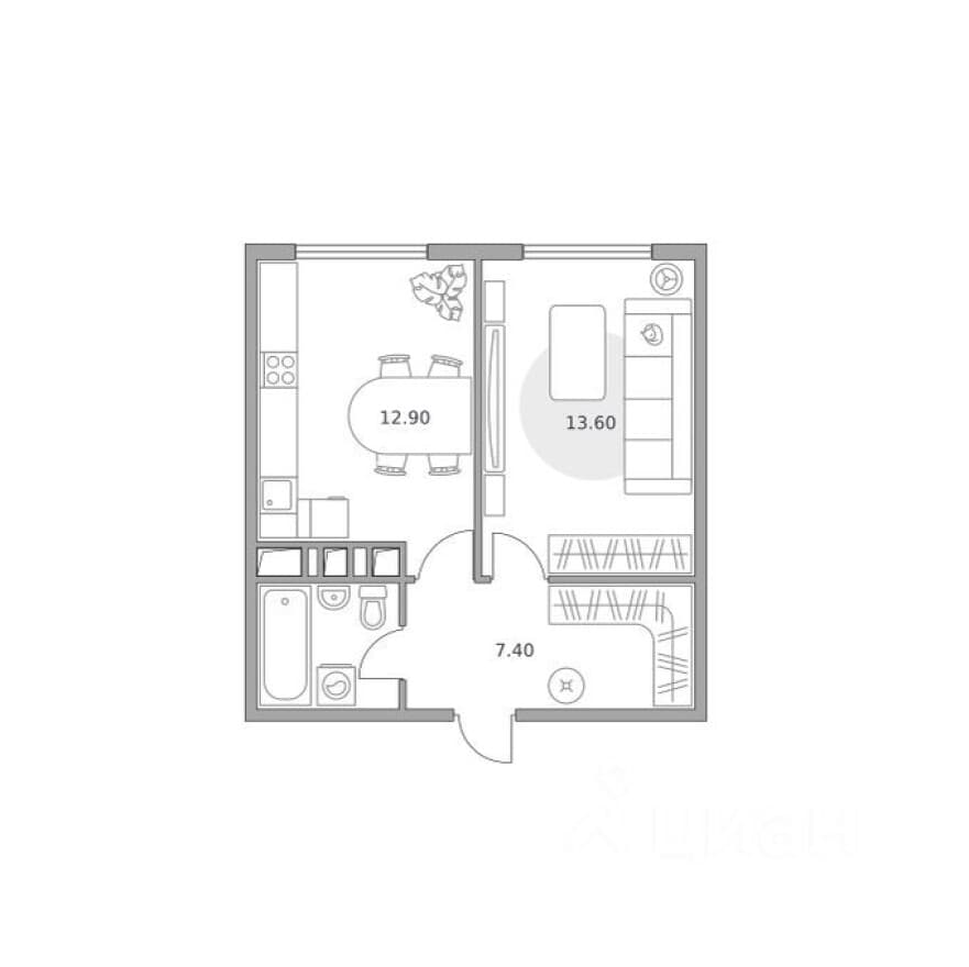 1к. квартира, Бригантина