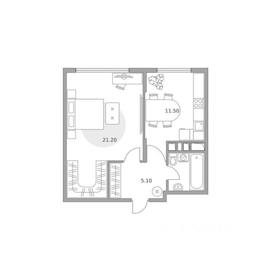 1к. квартира, Бригантина