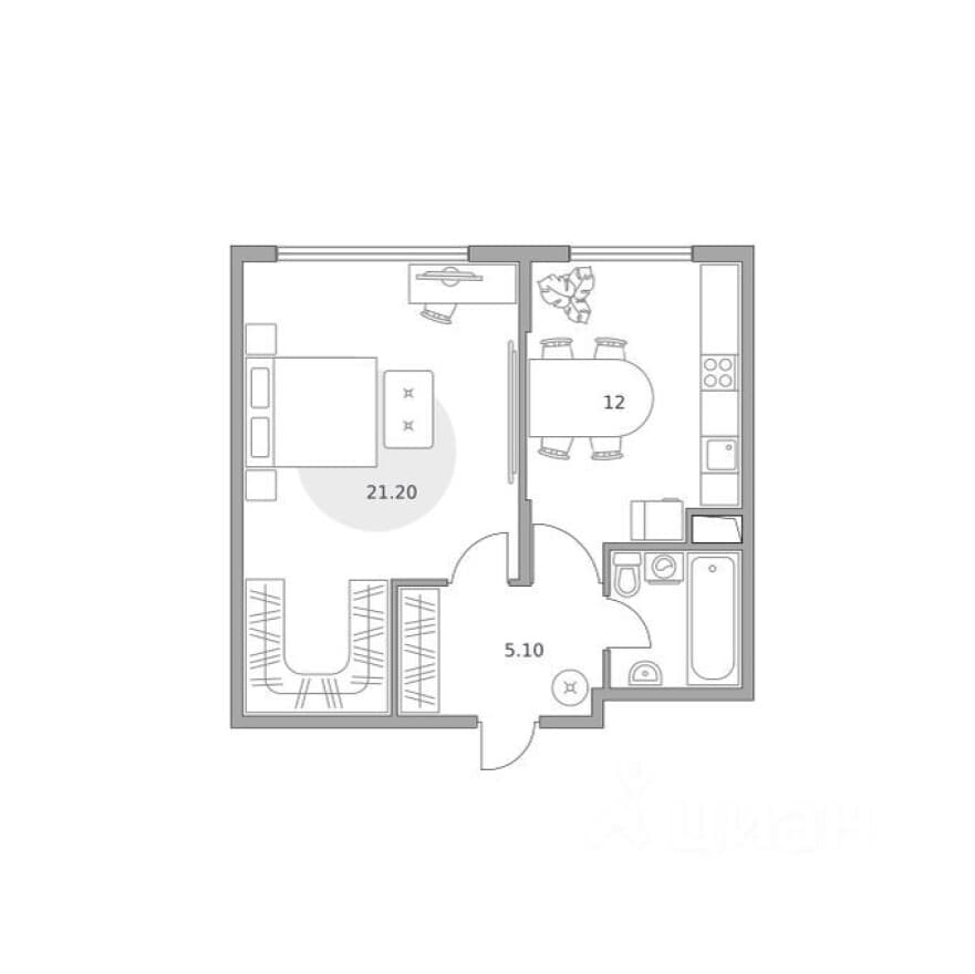 1к. квартира, Бригантина