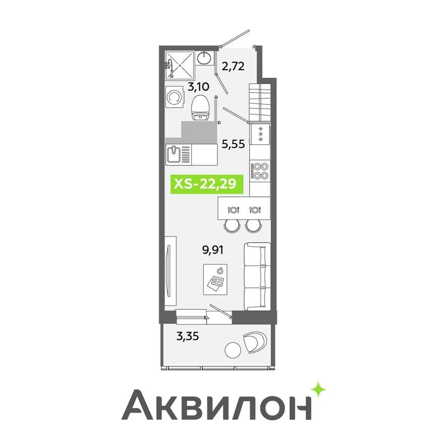 Студия-квартира, Аквилон Янино