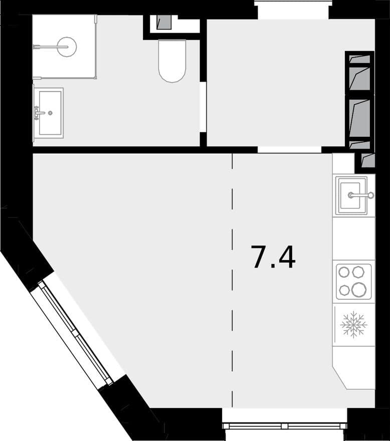 1к. квартира, ЖК НОВАЯ ЗВЕЗДА - 2