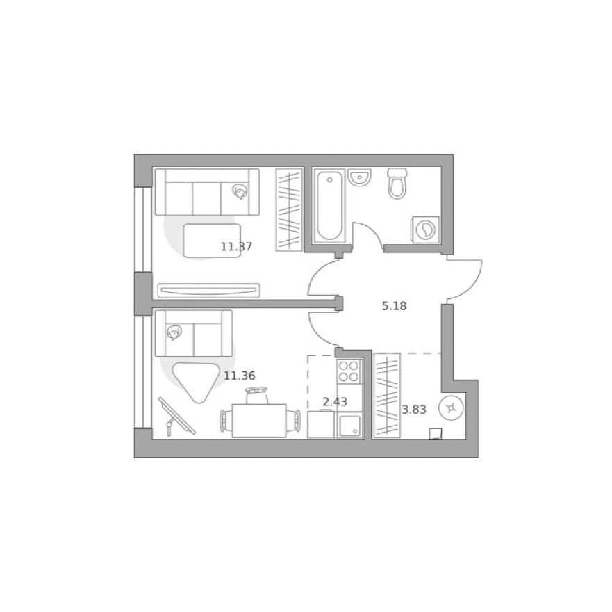 2е квартира, Тринити