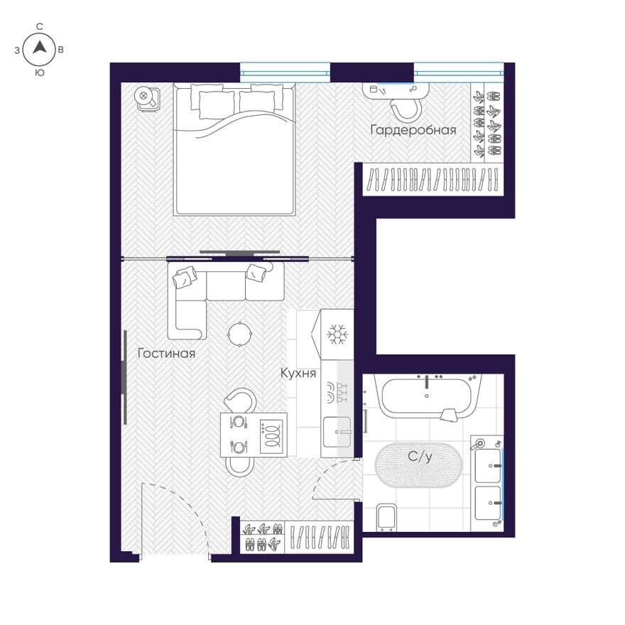 1к. квартира, Cosmos Arbat Select Apartmens