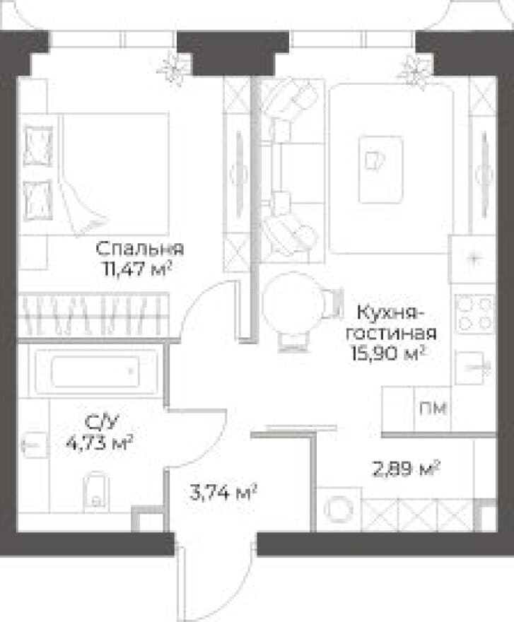 1к. квартира, Гранд Фили
