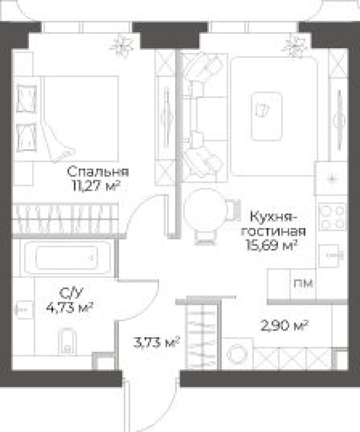 1к. квартира, Гранд Фили
