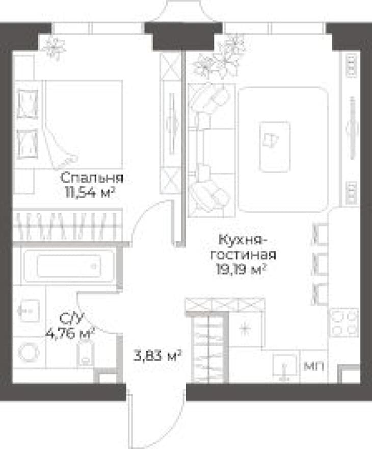 1к. квартира, Гранд Фили