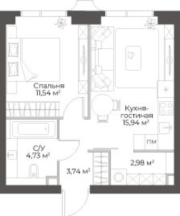 1к. квартира, Гранд Фили
