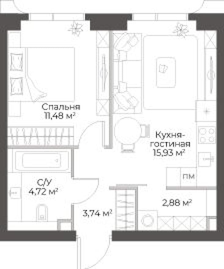 1к. квартира, Гранд Фили