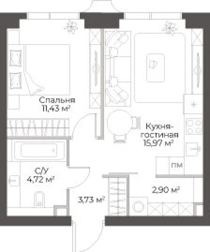 1к. квартира, Гранд Фили
