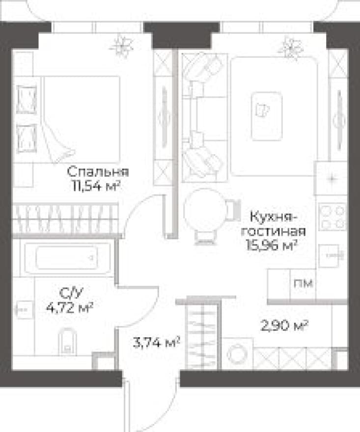 1к. квартира, Гранд Фили