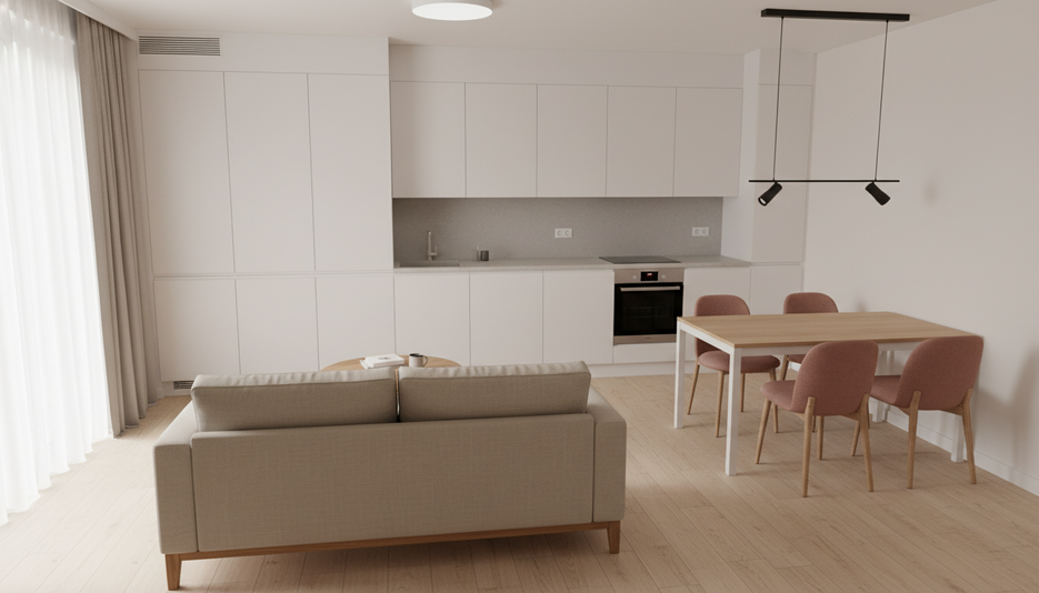 Дизайн 1-комнатной квартиры 28 м² в уютном светлом стиле: для двух детей