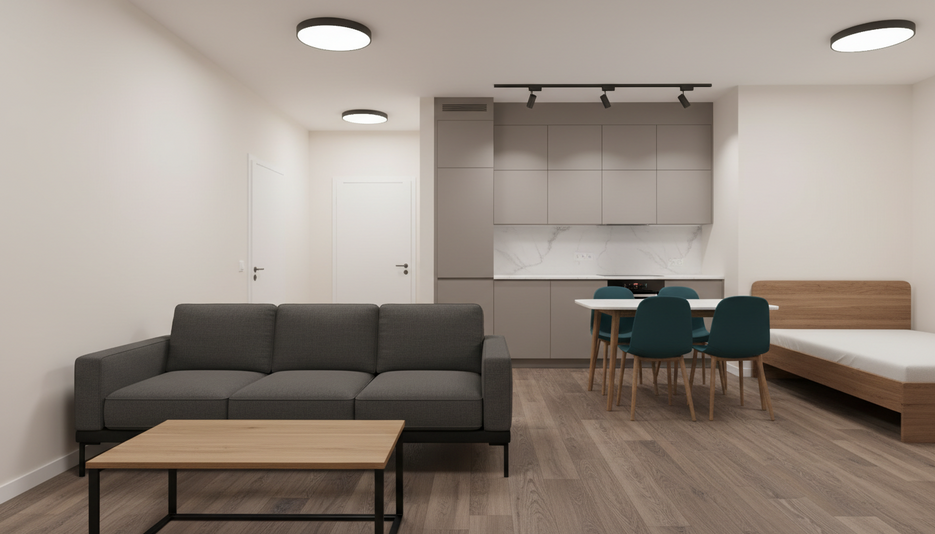 Дизайн 2-комнатной квартиры 43.77 м² в практичном стиле с акцентами: для пары - статья журнала RedCat