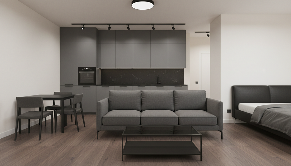 Дизайн 2-комнатной квартиры 36.6 м² в контрастном стиле: для двух детей - статья журнала RedCat