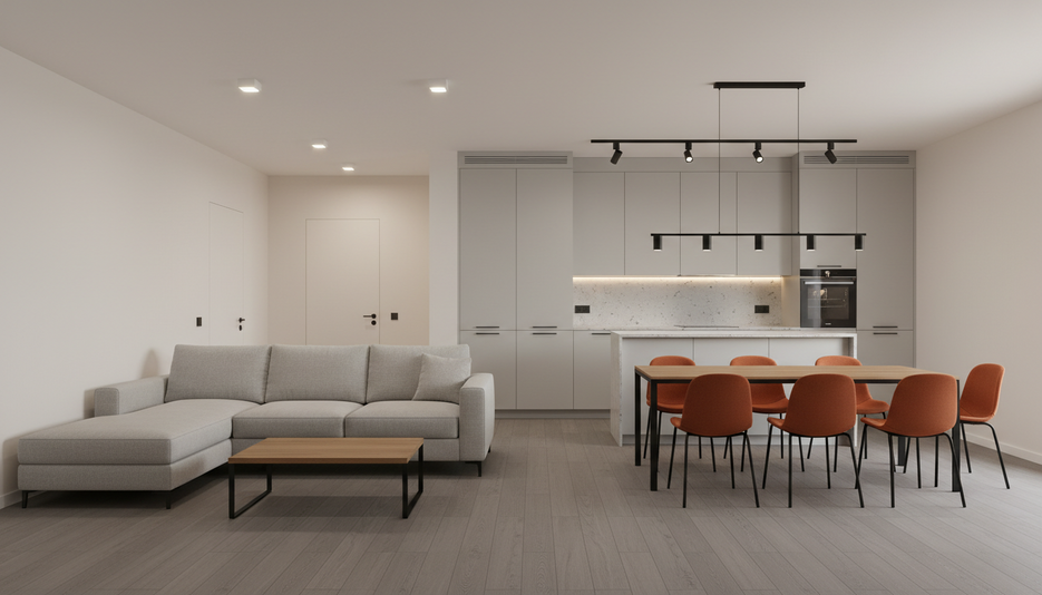 Дизайн 3-комнатной квартиры 105.40 м² в практичном стиле с акцентами: для аренды - статья журнала RedCat