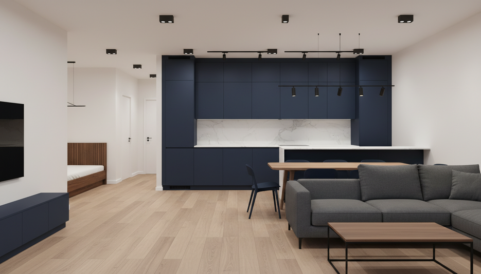 Дизайн 3-комнатной квартиры 83.6 м² в практичном стиле с акцентами: для пары - статья журнала RedCat