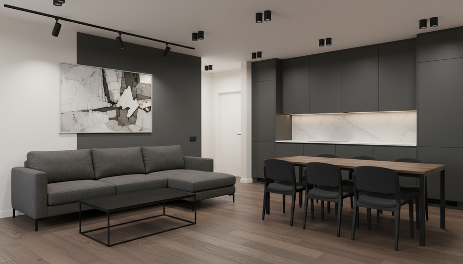 Дизайн 3-комнатной квартиры 91.9 м² в контрастном стиле: для пары - статья журнала RedCat